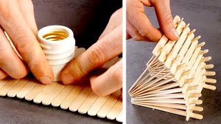 11 SUPER EASY PROJECTS WITH POPSICLE STICKS  CORK amp WOOD CRAFTS  DECORATION IDEAS [upl. by Arita]