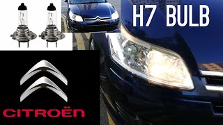 How to replace headlights bulb in Citroen C4 h7 blub [upl. by Mendel]