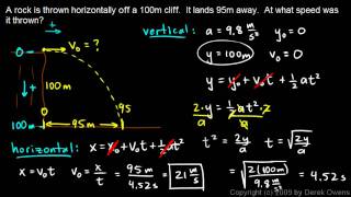 Physics 354a  Projectile Practice Problem 1 [upl. by Odrude]