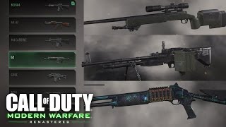 Call of Duty 4 Modern Warfare  All Weapons Camos Perks Firing Range SHOWCASE [upl. by Aniehs]