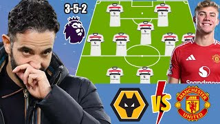 AMORIM CONFUSED Wolves vs Man United  Hojlund amp Zirkzee Start Potential 352 Lineup  EPL 202425 [upl. by Tapes]