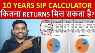 10 Years SIP Returns Excel Calculator  Systematic Investment Plan Returns Calculation [upl. by Jola232]