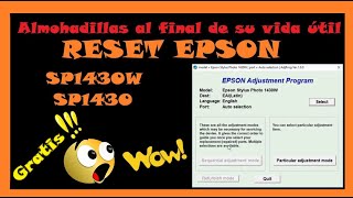 🟡 Reset Epson SP1430W y SP1430  😲 Gratis  2024 [upl. by Otrebire]