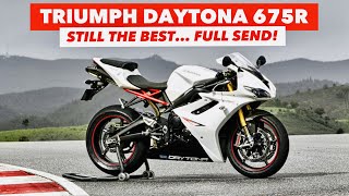 Triumph Daytona 675R First Ride Review  FULL SEND 🤘 [upl. by Enirehs]