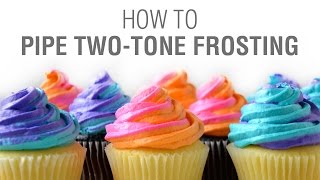 How to Pipe TwoTone Swirled Frosting [upl. by Eleanore]