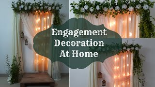 Engagement Decoration ideas at home  Low Budget Decoration  Ring Ceremony Decoration [upl. by Greenwell]