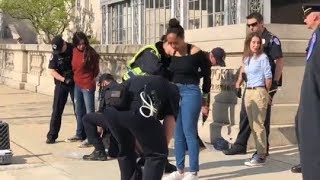 4 High School Women Arrested in Gun Control Protest Outside Paul Ryans Office [upl. by Namzzaj]