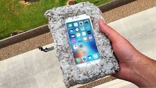 Can Concrete Protect iPhone 6s from 100 FT Drop Test  GizmoSlip [upl. by Raybin27]