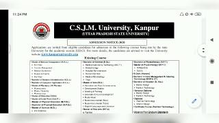 CSJMU  Admission 2020  छत्रपति शाहू जी महाराज यूनिवर्सिटी Chhatrapati Shahu Ji Maharaj University [upl. by Pappano]