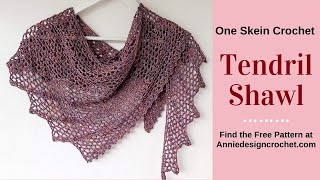 Crochet One Skein Shawl  Tendril [upl. by Odraccir]