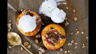 Dessert Recipe SIMPLE amp DELICIOUS Baked Peaches by Everyday Gourmet with Blakely [upl. by Aiepoissac]