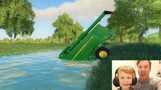 Farming Simulator 19  Part 2 King of sunflowers and we get stuck  Tractor game [upl. by Akinit190]