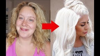 From Yellow to WHITE HAIR in under 10mins No Bleach No Damage Jade Madden [upl. by Barhos]