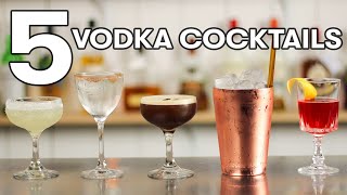 5 x EASY VODKA COCKTAILS part 2 [upl. by Aerua]