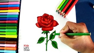 Cómo dibujar una ROSA paso a paso  Dibujos de Rosas [upl. by Vanderhoek]