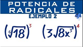 Potencia de radicales  Ejemplo 2 [upl. by Josiah]