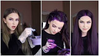 DYEING MY HAIR PURPLE  With Arctic Fox Purple Rain [upl. by Winifred474]