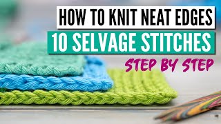 How to knit neat edges  The 10 best edge stitches in knitting [upl. by Kosaka]