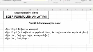 Excel Dersleri 6  Excelde Eğer Formülünün Kullanımı En Kolay Anlatımı [upl. by Wachtel]