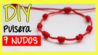 PULSERA de HILO ROJO con 《7 NUDOS》 📿 [upl. by Rosco]