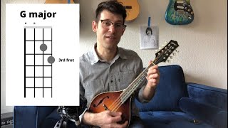 Easy Mandolin Chords  G C D  Beginner Lesson [upl. by Thorne]