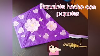 PAPALOTE HECHO CON POPOTES COMO BASE ¡Fácil y rápido [upl. by Ynnav240]