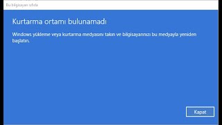 KURTARMA ORTAMI BULUNAMADI  WINDOWS 10 SIFIRLAMA HATASI  ÇOZUM VİDEOSU 💻 [upl. by Amorita]