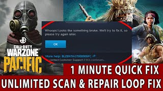 WHOOPS IT LOOKS LIKE SOMETHING BROKE WORKS FOR WARZONE PACIFIC  SEASONE ONE Repair Error FIX [upl. by Obaza]