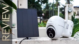 Battery Powered WiFi PTZ IP Security Camera with Solar Panel  XTU Review [upl. by Anerec]