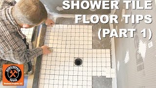 How to Tile a Shower Floor Part 1 Layout for 2x2 Tiles [upl. by Kermit]