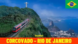 Cab Ride Corcovado Rack Railway Rio de Janeiro  Brazil train drivers view 4K [upl. by Reltuc]