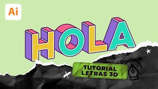 TUTORIAL  Letras 3D en Adobe Illustrator [upl. by Ambrose]