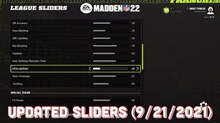 Updated Madden 22 Sliders 9212022 [upl. by Shing]