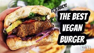 THE BEST VEGAN BURGER  Recipe by Marys Test Kitchen [upl. by Yatnahc]