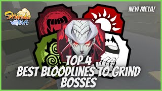 TOP 4 BEST Bloodlines To Grind Bosses in Shindo Life  RELLGames [upl. by Eiramnna]