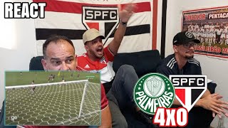 REACT PALMEIRAS 4X0 SÃO PAULO  INACREDITAVEL VERGONHA HUMILHAÇÃO [upl. by Enialem]