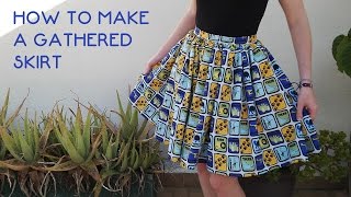 How to make a gathered skirt DIY Tutorial [upl. by Acinoev]