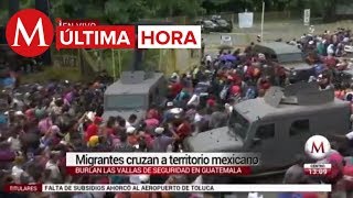 ÚLTIMA HORA Migrantes hondureños cruzan la frontera a México por la fuerza [upl. by Akiria610]