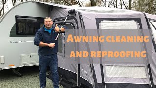 Awning care cleaning and reproofing 2019 CC [upl. by Ymorej]