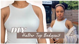 DIY HALTER TOP SEWING TUTORIAL  BEGINNER FRIENDLY SEWING TUTORIAL [upl. by Inoy]