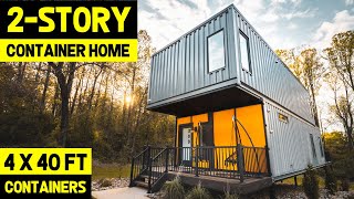 2STORY ULTRAMODERN SHIPPING CONTAINER HOME 4x40ft Containers [upl. by Cicily]