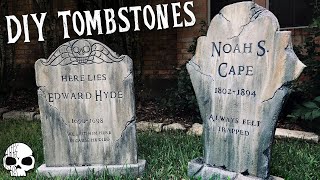 How to make Tombstones 💀 DIY Halloween Props [upl. by Afnin76]