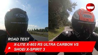 XLite X803 RS Ultra Carbon vs Shoei XSpirit 3 Road Test ChampionHelmetscom [upl. by Norud]