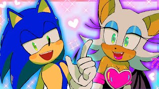 SONIC FLIRTS WITH ROUGE  Sonic Comic Dub Sonouge [upl. by Adnuhsar993]