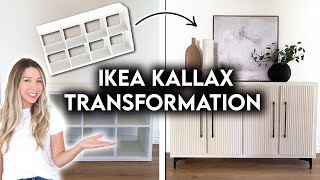 DIY IKEA HACK KALLAX TRANSFORMATION  FLUTED SIDEBOARD [upl. by Ahsinar]