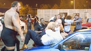 Raw and SmackDown parking lot brawl Raw November 21 2005 [upl. by Ademordna476]