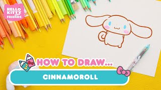 How to Draw Cinnamoroll  Hello Kitty Crafts [upl. by Drugge]