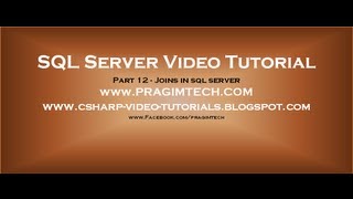 Joins in sql server  Part 12 [upl. by Banquer]