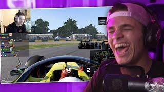 Lando Norris Reacts to the FUNNIEST F1 Twitch Clips [upl. by Anialem]