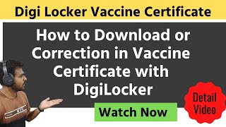 How to Download Vaccination Certificate From Digi Locker  Vaccine Certificate Correction CoWin [upl. by Ennayoj902]